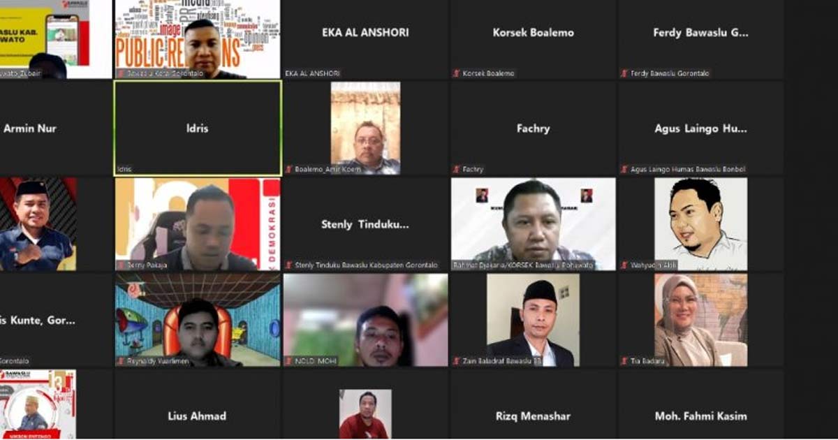 Bawaslu Bone Bolango ikuti Rapat Pembahasan Teknis dan Indikator Penilaian Kehumasan