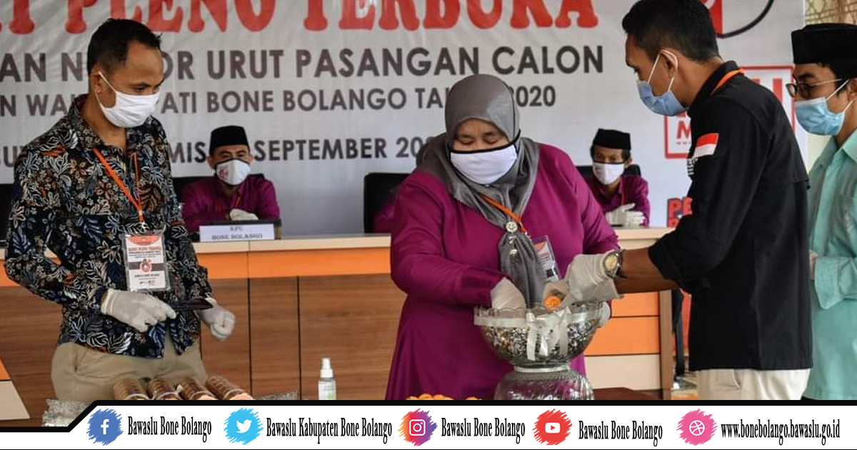 Pengawasan Tahapan Pengundian Nomor Urut Paslon Bupati dan Wakil Bupati Bone Bolango.
