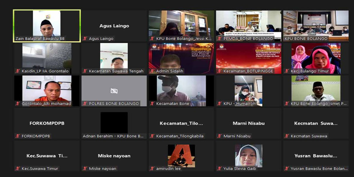 BAWASLU BONE BOLANGO, HADIRI RAPAT FORUM KOORDINASI PEMUTAKHIRAN DATA