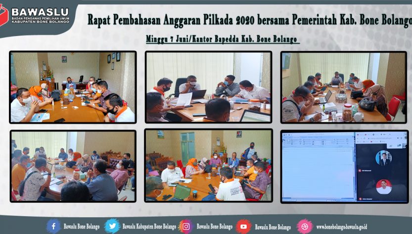 Hadiri Rapat Pembahasan Dana Hibah Pilkada 2020 Bersama Pemerintah Kab. Bone Bolango