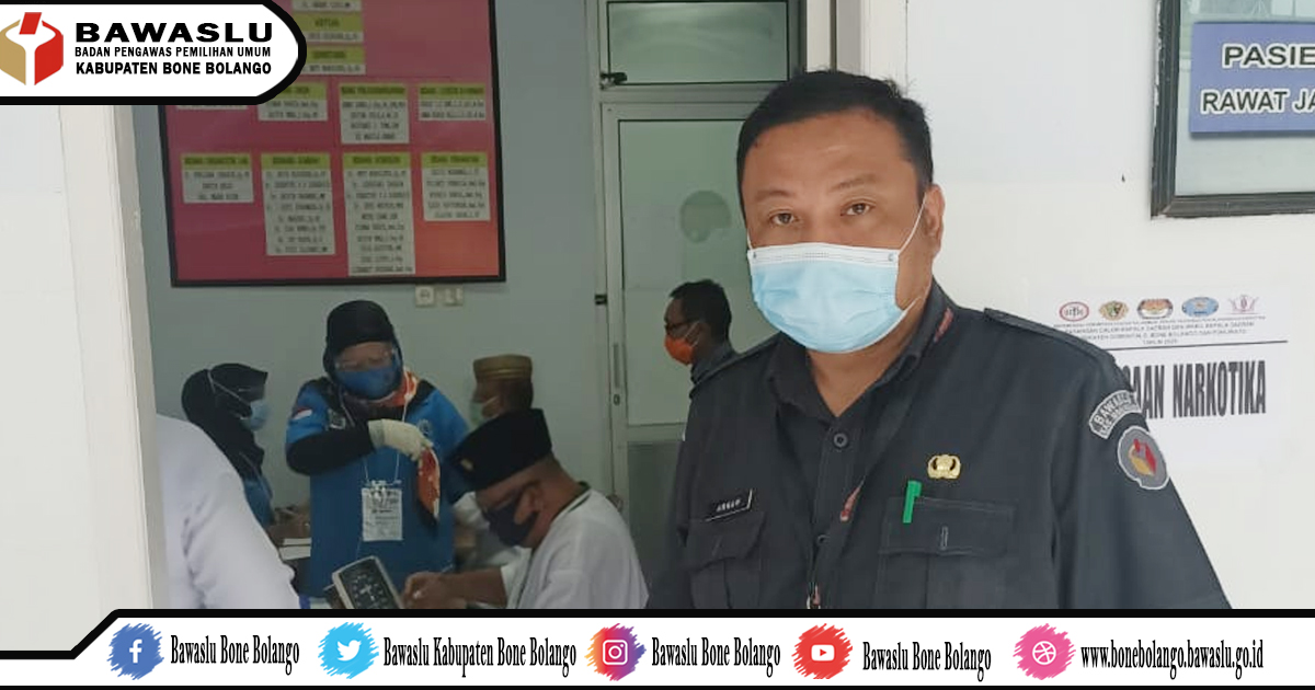 Hari Kedua Pengawasan Pemeriksaan Kesehatan.Bawaslu Kab. Bone Bolango pastikan bakal pasangan calon ikuti semua prosedur teknis Tim Pemeriksa Kesehatan.