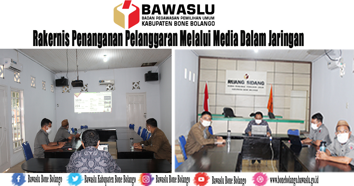 Bawaslu Kab. Bone Bolango Ikuti Rakernis Penanganan Pelanggaran melalui Media Daring
