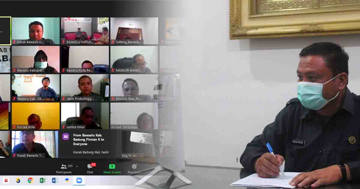 Hadir Via Daring. Arkan Karim ikuti Sosialisasi Pedoman Penyusunan Perjanjian Kinerja Bawaslu