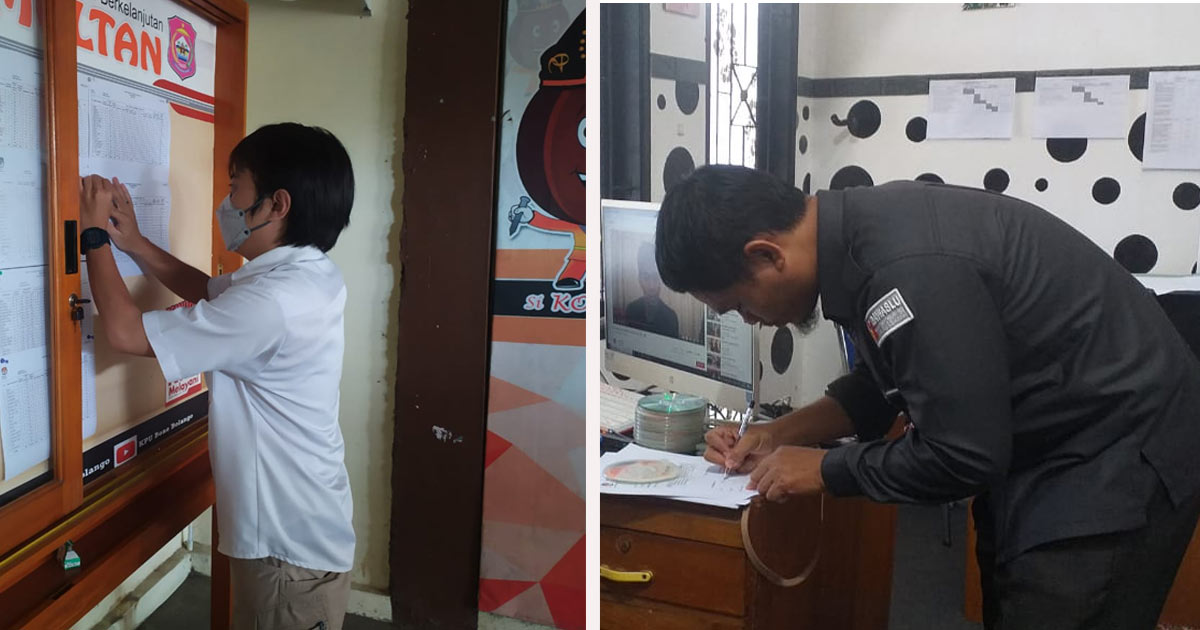 Bawaslu Bone Bolango lakukan Pengawasan Pengumuman Rekap PDPB September.
