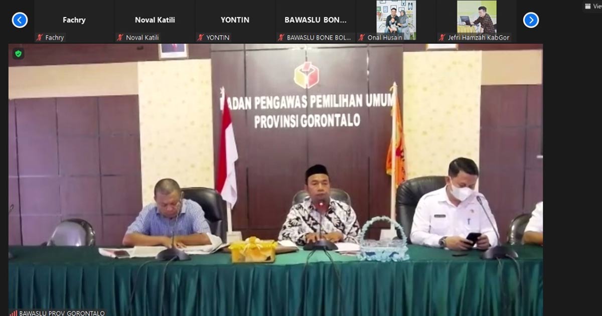 VIA DARING, BAWASLU BONE BOLANGO IKUTI RAKOR FINALISASI LAPORAN SDM