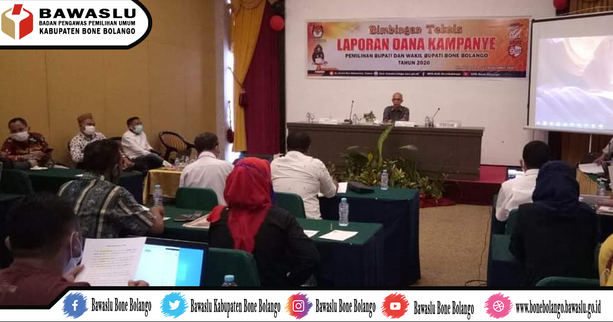Bawaslu Kab. Bone Bolango lakukan Pengawasan Bimtek Dana Kampanye
