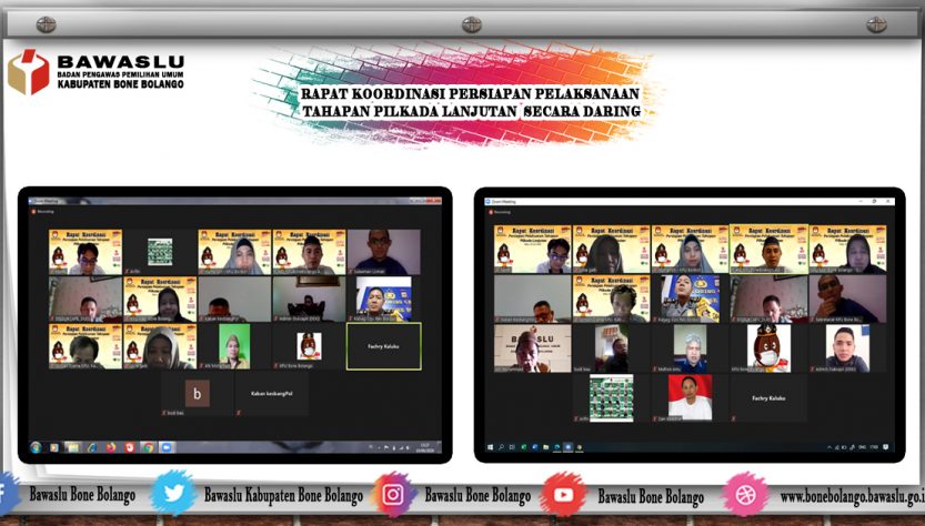 Rapat Koordinasi secara Daring Persiapan Pelaksanaan Tahapan Pilkada Lanjutan
