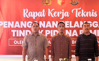 BAWASLU BONE BOLANGO GELAR RAKERNIS PENANGANAN PELANGGARAN TINDAK PIDANA PEMILU PADA SENTRA GAKKUMDU BONE BOLANGO