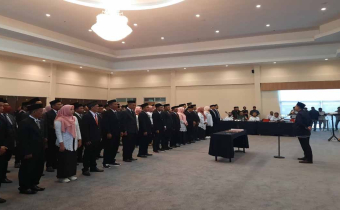 Ketua dan Anggota Bawaslu Bone Bolango hadiri Pelantikan Badan Adhoc PPK Se-Kabupaten Bone Bolango