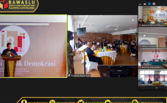 Bawaslu Kabupaten Bone Bolango Ikuti secara Virtual Harlah Bawaslu RI ke 13