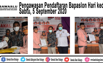 Hari kedua Tahapan Pendaftaran. Fokus Pengawasan Bawaslu Kab. Bone Bolango tetap pada Syarat Percalonan dan Syarat Calon serta Protap Covid-19