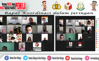 Bawaslu Kab. Bone Bolango gelar Rakor Daring Evaluasi Penanganan Pelanggaran bersama Sentra Gakkumdu