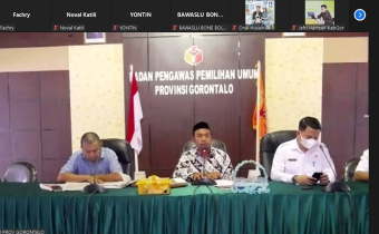 VIA DARING, BAWASLU BONE BOLANGO IKUTI RAKOR FINALISASI LAPORAN SDM