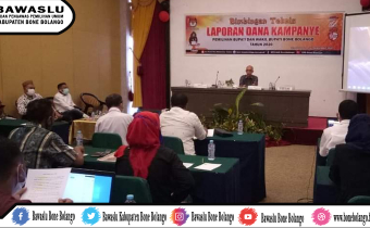 Bawaslu Kab. Bone Bolango lakukan Pengawasan Bimtek Dana Kampanye