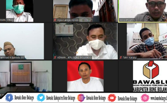 Bawaslu Bone Bolango Gelar Rakor Daring Pembentukan Pokja Pencegahan Covid-19.