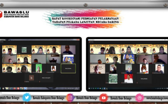 Rapat Koordinasi secara Daring Persiapan Pelaksanaan Tahapan Pilkada Lanjutan